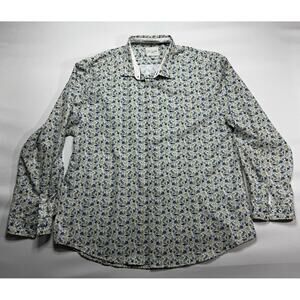 C-Lab NYC Men's Long Sleeve 4-Way Stretch Slim Fit Floral Dress Shirt - Size 2XL